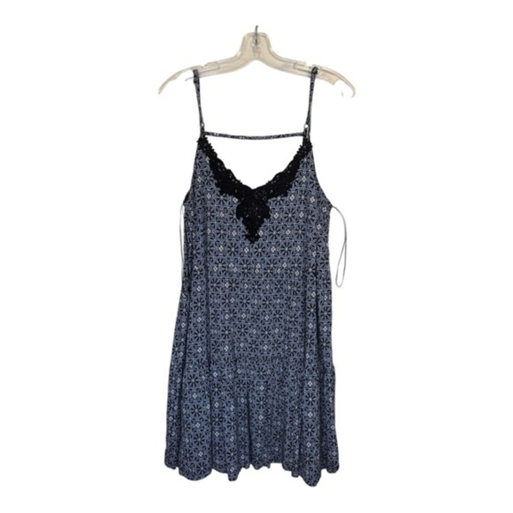 Additionelle Sundress Womens Size 18 Black Geometric Smocked Mini Beach Vacation